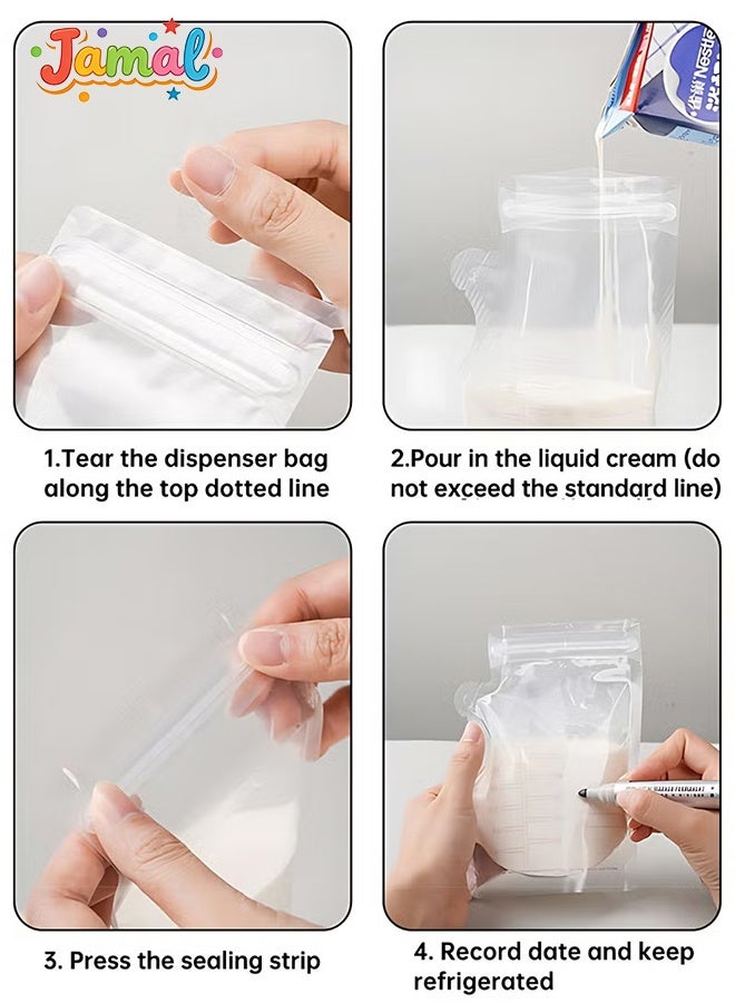 Jamal 100pcs 250ml Breastmilk Storage Bags For Breastfeeding Doubled Sealed Breast Milk Storing Bags BPA Free Self Standing Breastmilk Bags - Image 5